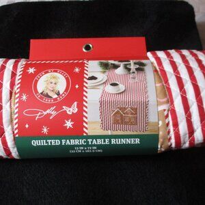 DG Dolly Parton Gingerbread Quilted Fabric Table Runner 13x72 NWT